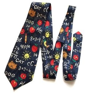 Teacher Necktie Navy Early Education by Renaissance‎ Handmade.